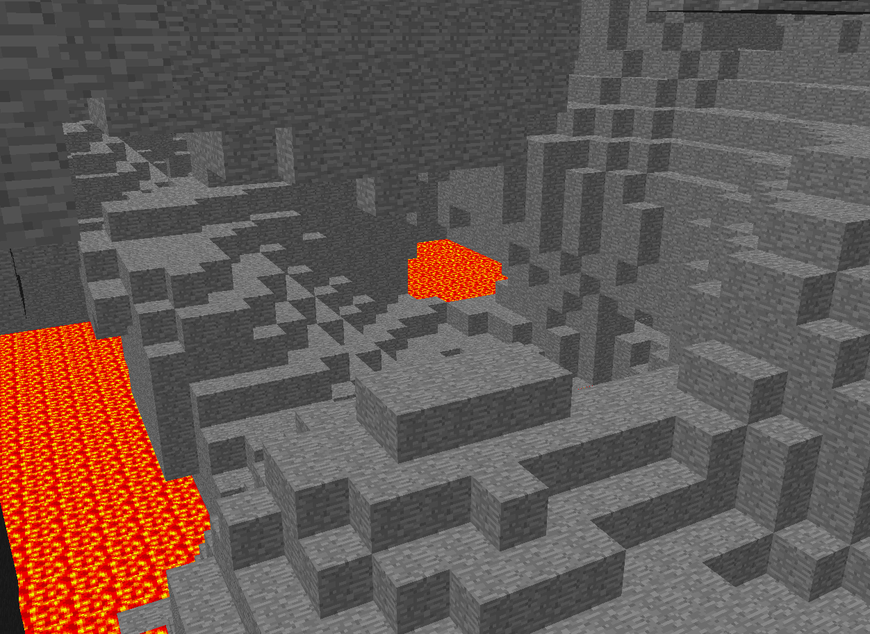 Caves and lava pockets